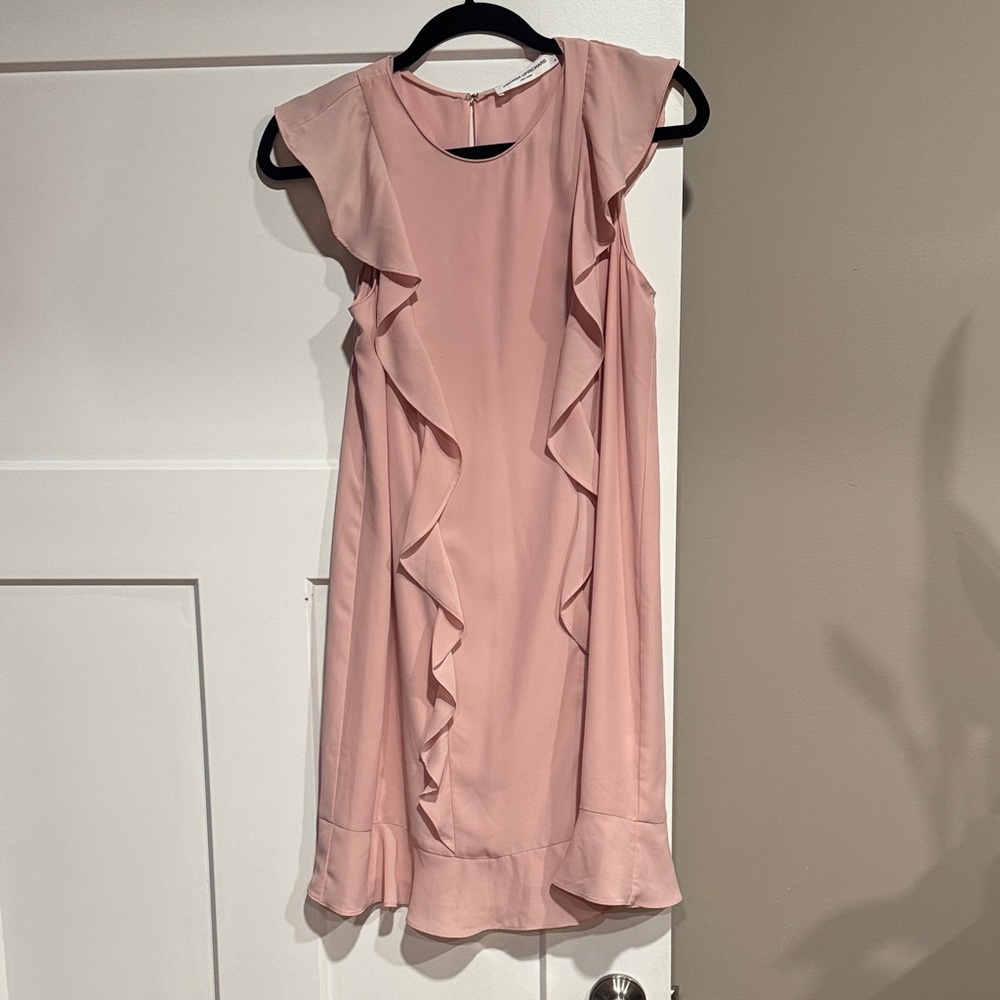 Amanda Uprichard Light Pink Ruffle Dress